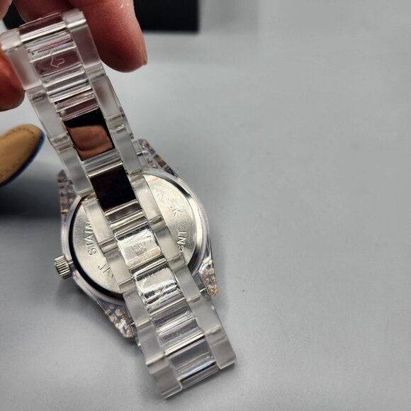 Joan Rivers Classics Collection Watch Lot V377 Blue Leather & Clear Bands NEW - Picture 10 of 12